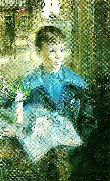 Carl Larsson portratt av erik l -magnus som barn Sweden oil painting art